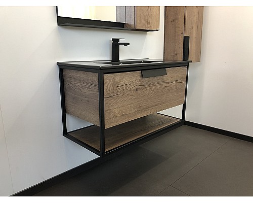 Тумба с раковиной Comforty Бонн 90 00-00001937 подвесная Дуб темный