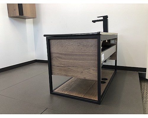 Тумба с раковиной Comforty Бонн 90 00-00001937 подвесная Дуб темный