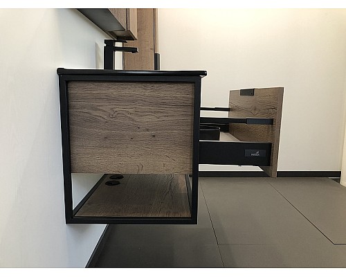 Тумба с раковиной Comforty Бонн 90 00-00001937 подвесная Дуб темный