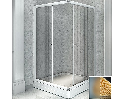 Душевой уголок Radomir 100x90 L 1-03-1-1-0-1211 с поддоном профиль Белый стекло матовое