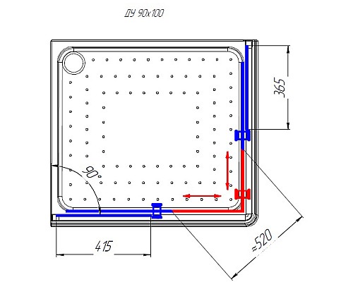 Душевой уголок Radomir 100x90 L 1-03-1-1-0-1211 с поддоном профиль Белый стекло матовое