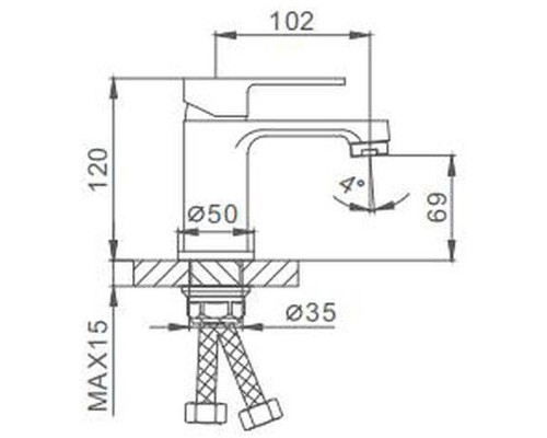 Смеситель для раковины Frap H41 F1041 Белый Хром