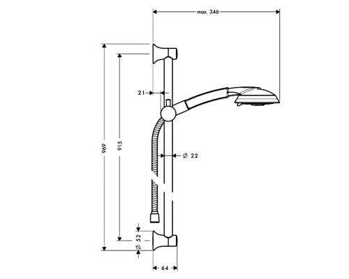 Душевой гарнитур Hansgrohe Raindance Classic 100 AIR