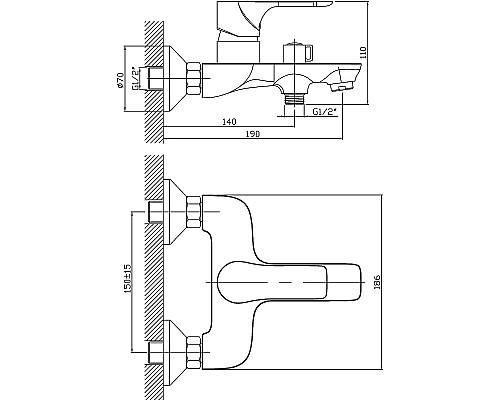 Смеситель для ванны Orange Aristo M19-100cr Хром