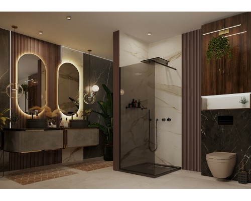 Душевая перегородка Ambassador Walk-in 100х200 Черный