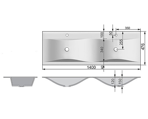 Раковина Velvex Pulsus 140 rkPUL.140-81 Белая