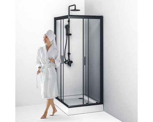 Душевой уголок AM.PM Gem S 100х80 W93G-404-100280-BT Черный матовый