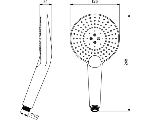 Ручной душ Ideal Standard Ideal Rain Evo Jet Round XL3 B1759AA Хром