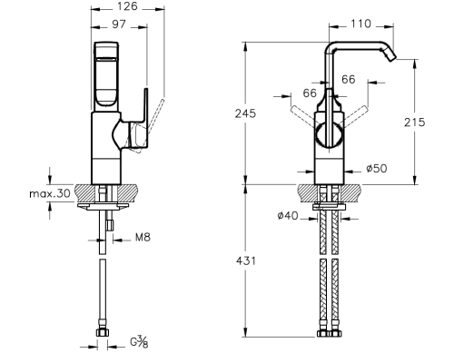 Смеситель для раковины Vitra Suit U A42469EXP Хром
