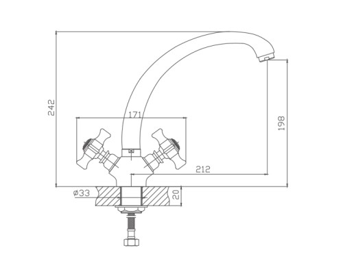 Смеситель для кухни Cron CN4724 Хром