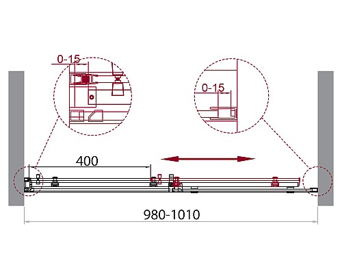 Душевая дверь BelBagno Acqua 100 ACQUA-BF-1-100-C-Cr профиль Хром стекло прозрачное