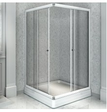 Душевой уголок Radomir 110x110 с поддоном профиль Белый стекло прозрачное
