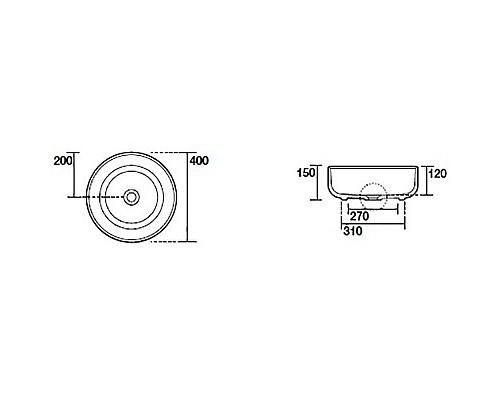 Раковина-чаша Kerasan Nolita 40 534430 Белая матовая