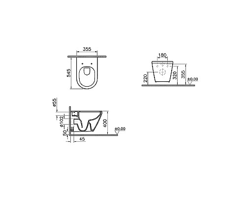 Унитаз Vitra Integra Round 7041B003-0075 подвесной без сиденья