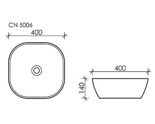 Чаша накладная Ceramica Nova Element 400x400 CN5006