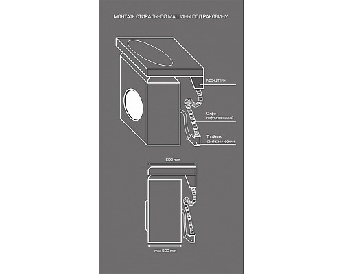 Раковина Marka One Laundry 600 Белая