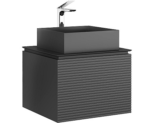 Тумба под раковину Jorno Stone 60 Stn.01.60/P/A/JR подвесная Антрацит