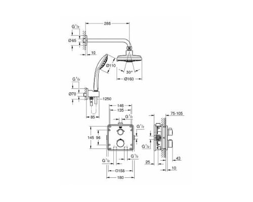 Душевая система Grohe Grohtherm с термостатом Хром