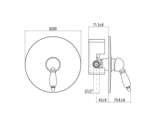 Смеситель для душа Gattoni Orta 2730/27DO.CH OLD Золото 24 карат