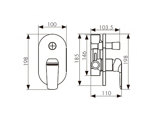 Смеситель для ванной KAISER Glory 69177