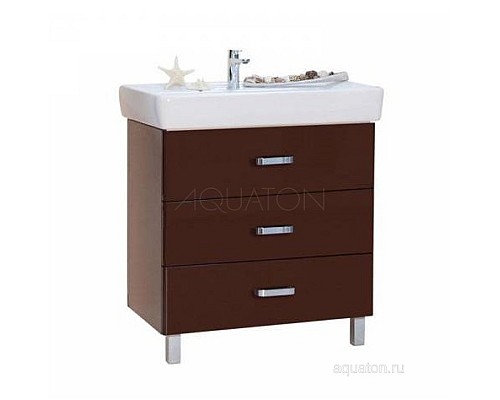 Тумба под раковину Америна 80 М темно-коричневая Aquaton 1A169101AM430 Тумба под раковину Америна 80 М темно-коричневая Aquaton 1A169101AM430