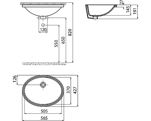 Раковина Creavit 57 TP216-00CB00E-0000 Белая