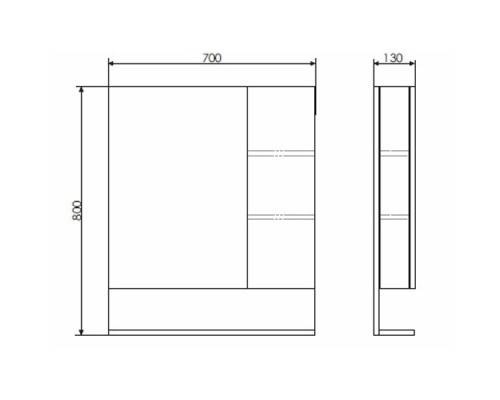 Зеркальный шкаф Comforty Рига 70 00004142212 Дуб сонома