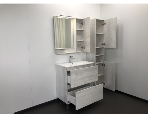 Зеркало со шкафом Comforty Верона 75 Дуб белый