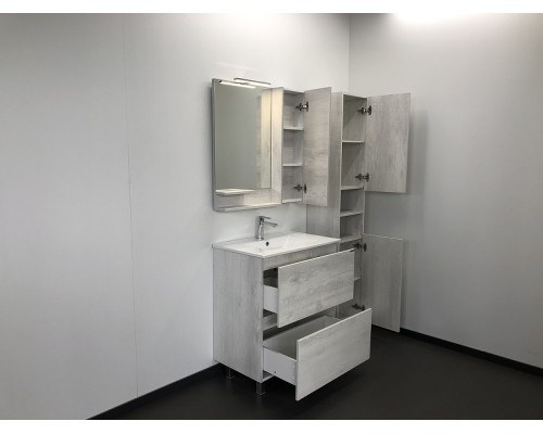 Зеркало со шкафом Comforty Верона 75 Дуб белый