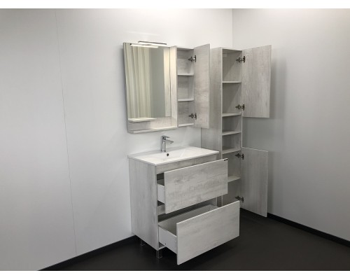 Зеркало со шкафом Comforty Верона 75 Дуб белый