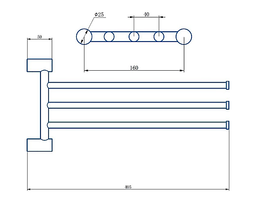 Полотенцедержатель Haiba HB8413-4 поворотный Бронза
