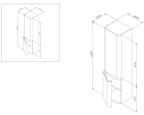 Шкаф-колонна подвесной AM.PM Sensation M30CHL0406NF 400 мм