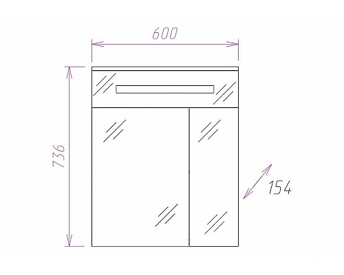 Зеркальный шкаф Onika Сигма 60.01 206034 с подсветкой Белый