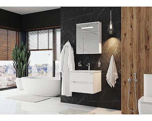 Зеркальный шкаф Onika Сигма 60.01 206034 с подсветкой Белый