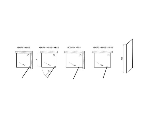 Душевая стенка Ravak Nexty NPS-90 90O70U00Z1 профиль Сатин стекло Transparent