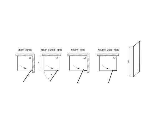 Душевая стенка Ravak Nexty NPS-90 90O70U00Z1 профиль Сатин стекло Transparent
