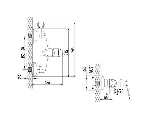 Смеситель Lemark Partner LM6559C для душа
