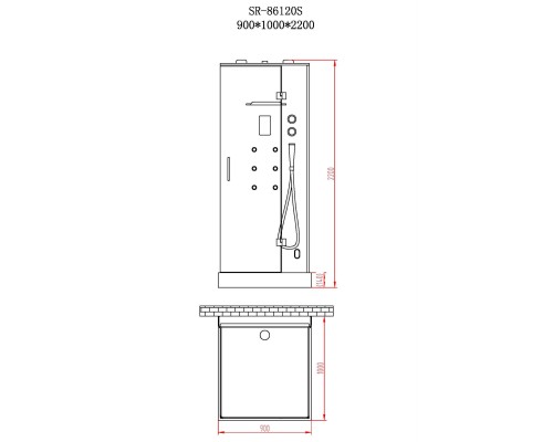 Душевая кабина Orans OLS-SR86120S