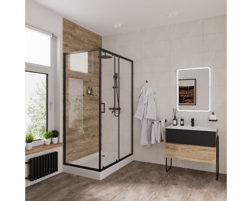 Душевой уголок Niagara Nova NG-6812-08 BLACK 120х80 профиль Черный стекло прозрачное