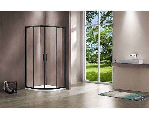 Душевой уголок Vincea Garda 90x90 VSQ-1G900CLB профиль Черный стекло прозрачное