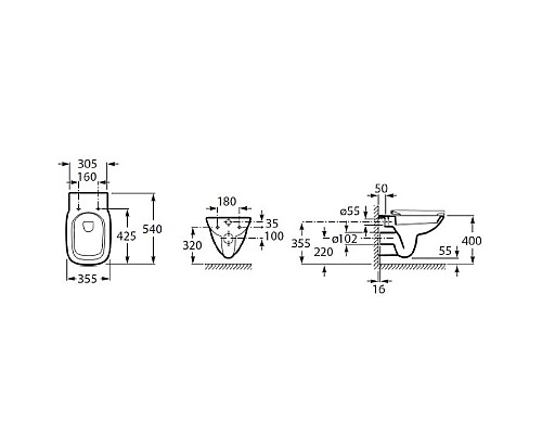 Комплект унитаза с инсталляцией Roca Debba Pack Rimless 893104970 с сиденьем Микролифт без клавиши смыва