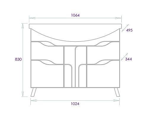 Тумба под раковину Onika ВЕРОНЭЛЛА 105.16 110508 Белая