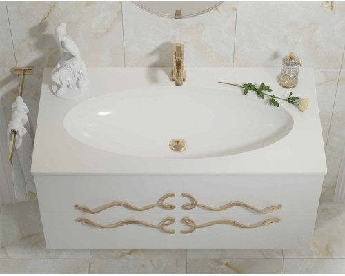 Тумба под раковину Clarberg Due amanti 120 DUE0112W подвесная Белая без ручек