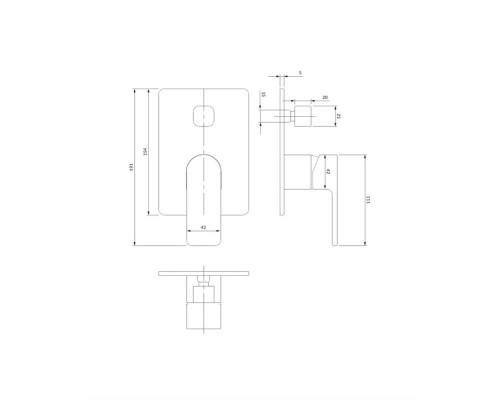 Смеситель для душа скрытого монтажа Omnires BARETTI BA7835BL черный BLM