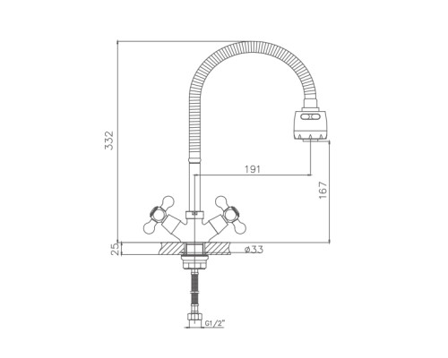 Смеситель для кухни Cron CN4319-3 Хром