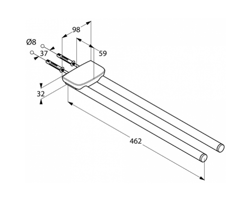Полотенцедержатель Kludi Ambienta 5397705 двойной Хром