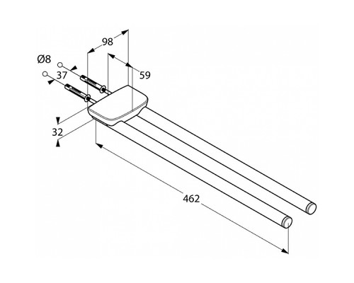 Полотенцедержатель Kludi Ambienta 5397705 двойной Хром