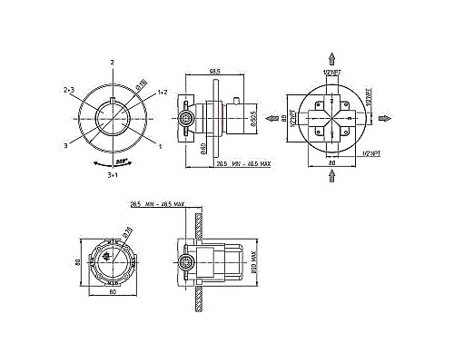 Переключатель потоков Paini Cox 78PZ471 Черный матовый
