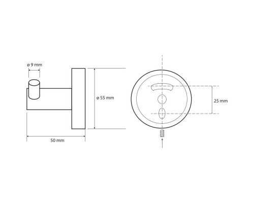 Крючок Bemeta Hematit 159106032 двойной Антрацит глянец