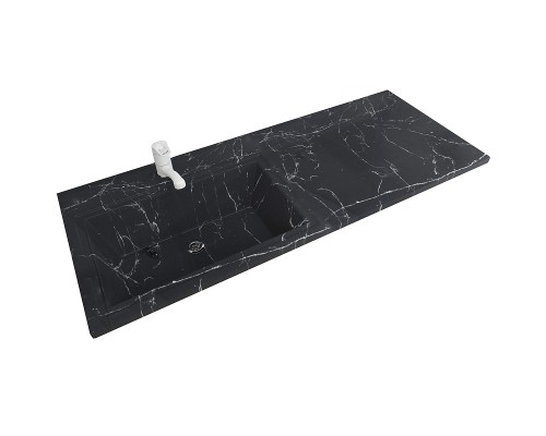 Раковина над стиральной машиной Stella Polar Мадлен 120 левая, черный мрамор